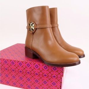 🌟Lightly used🌟  Tory Burch Tan Miller Logo 45mm Dark Tiramisu Boots/Boo